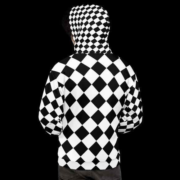 Men's classic checkerboard Hoodie 70s fashion - Picture 7 of 12
